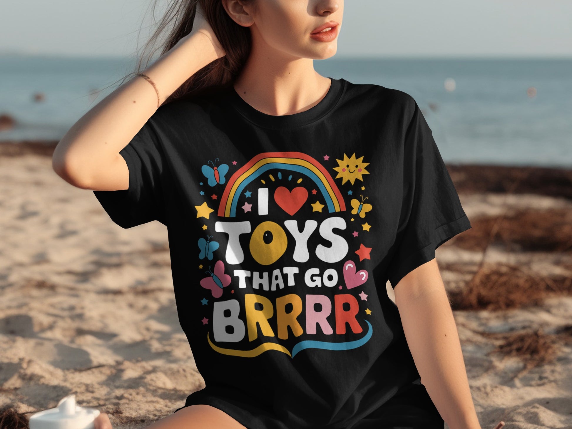 I Love Toys That Go BRRR Fun Beach Wear T-Shirt