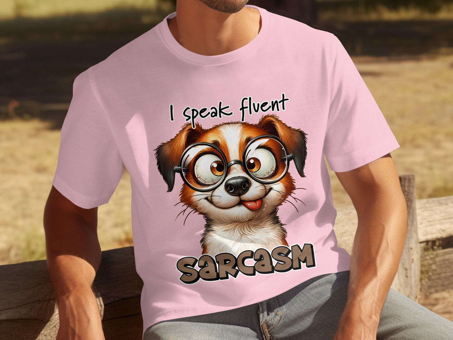 Funny Dog I Speak Fluent Sarcasm Graphic T-Shirt