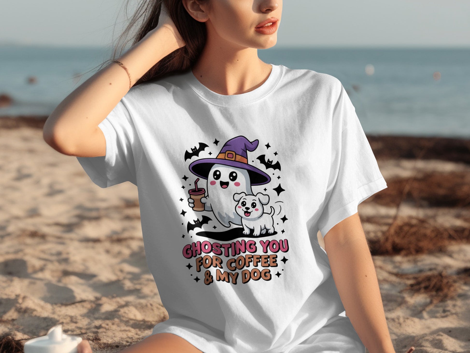 Ghosting You For Coffee And My Dog Cute T-shirt