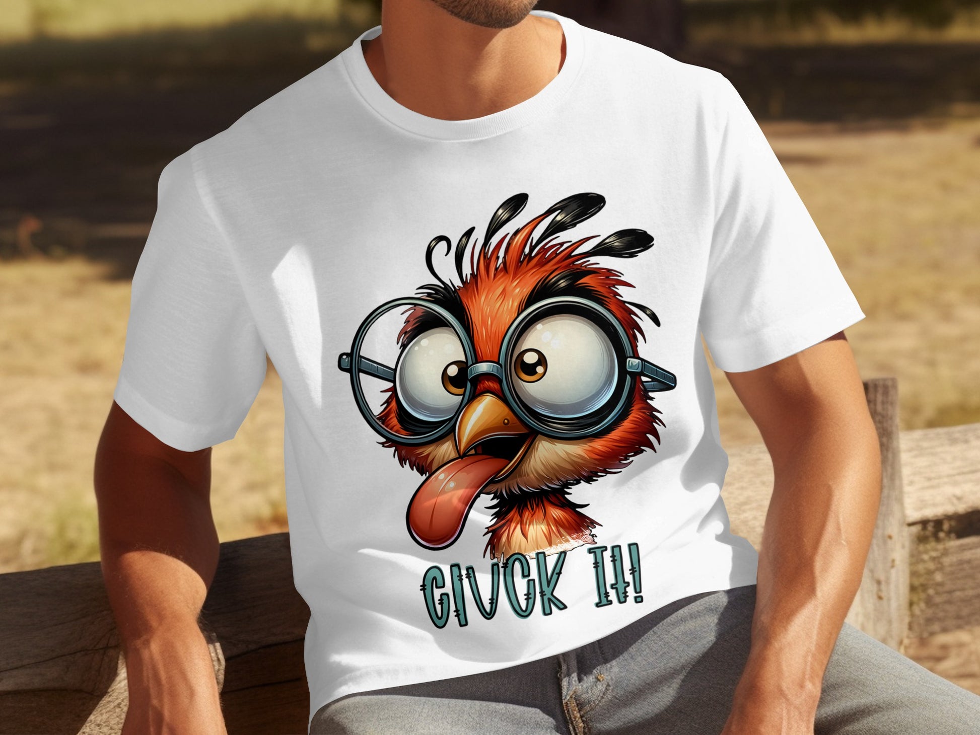 Funny Orange Bird with Glasses Image Design T-shirt