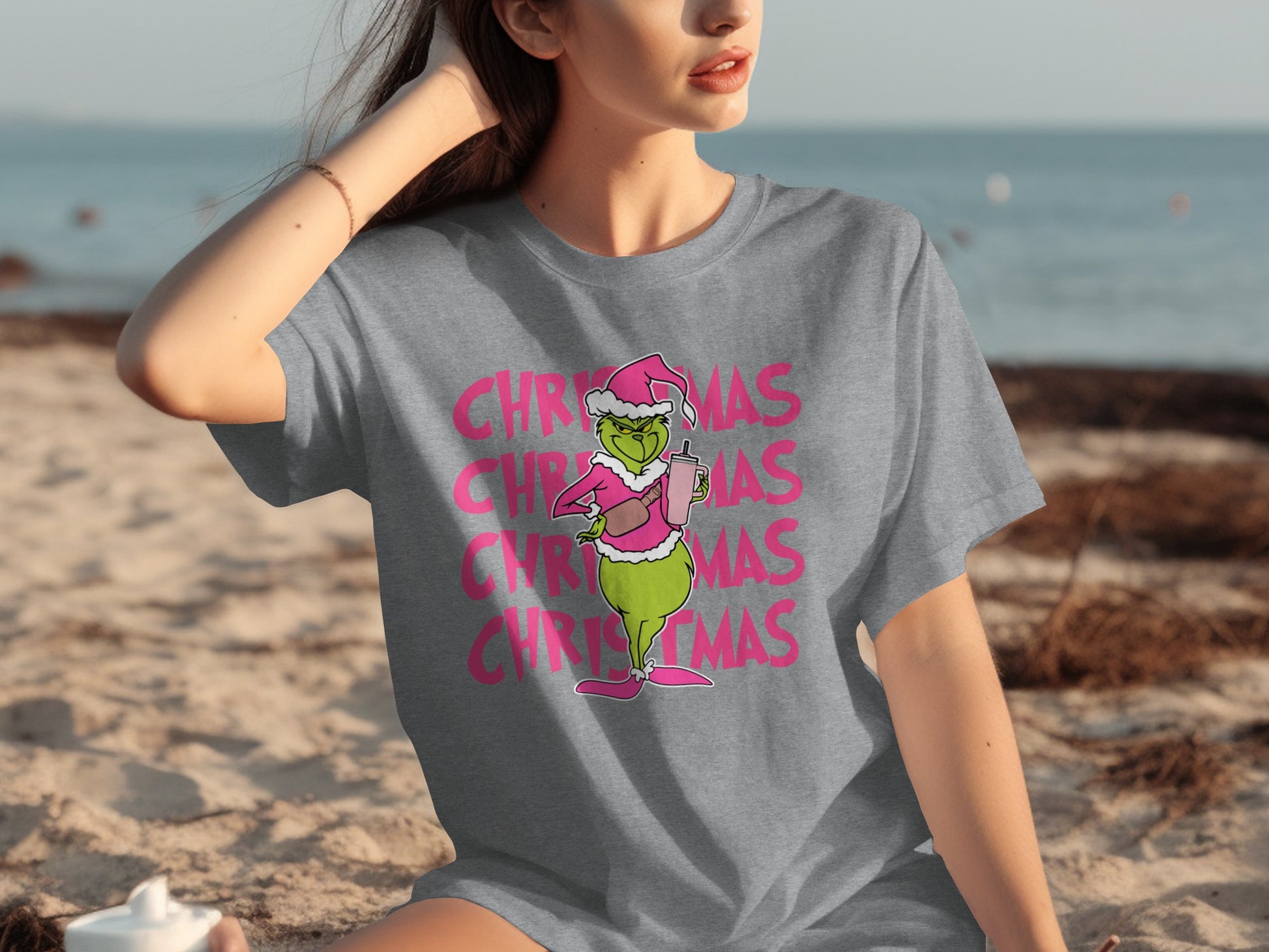 Christmas Themed Grinch Character Printed T-Shirt