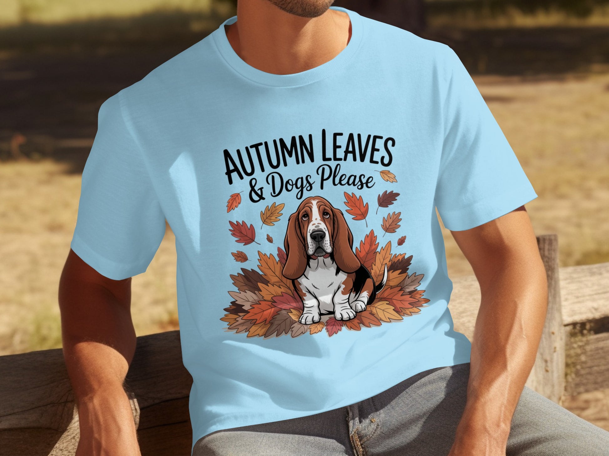 Autumn Leaves and Dogs Please Graphic T-Shirt