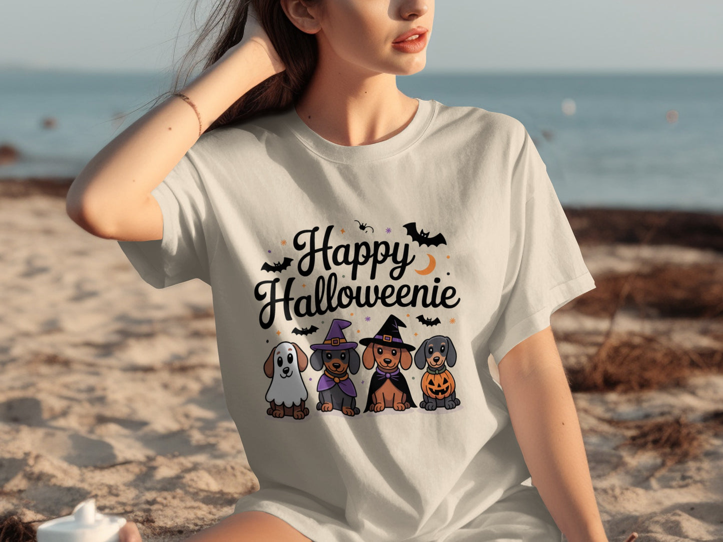 Happy Halloweenie Cute Dog Halloween T-Shirt