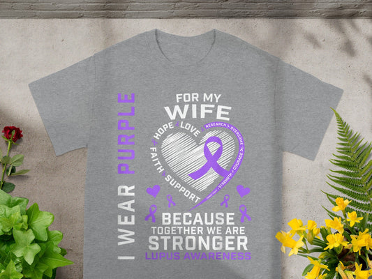 I Wear Purple Lupus Awareness For My Wife Tshirt
