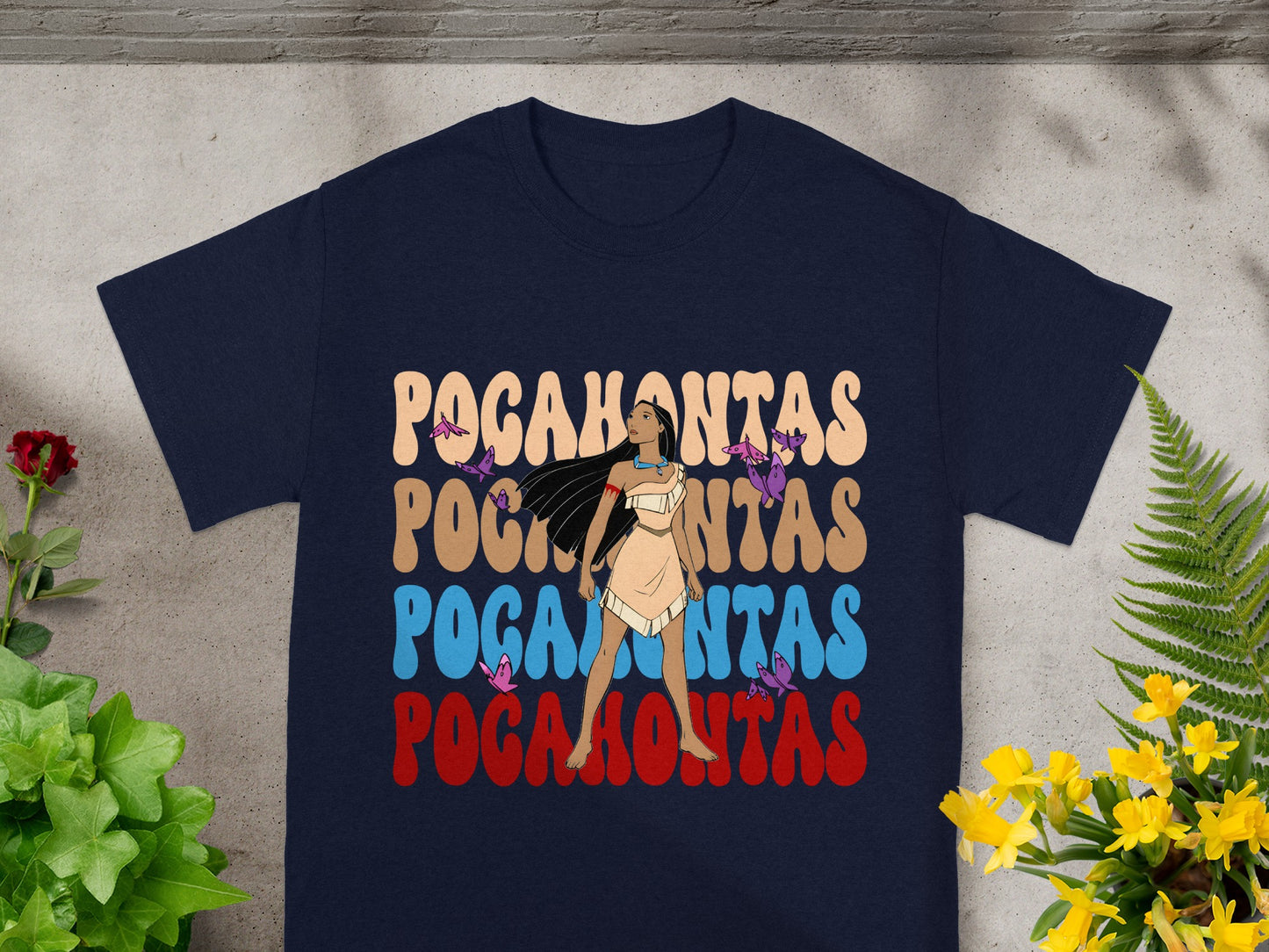 Whimsical Pocahontas Retro T-Shirt