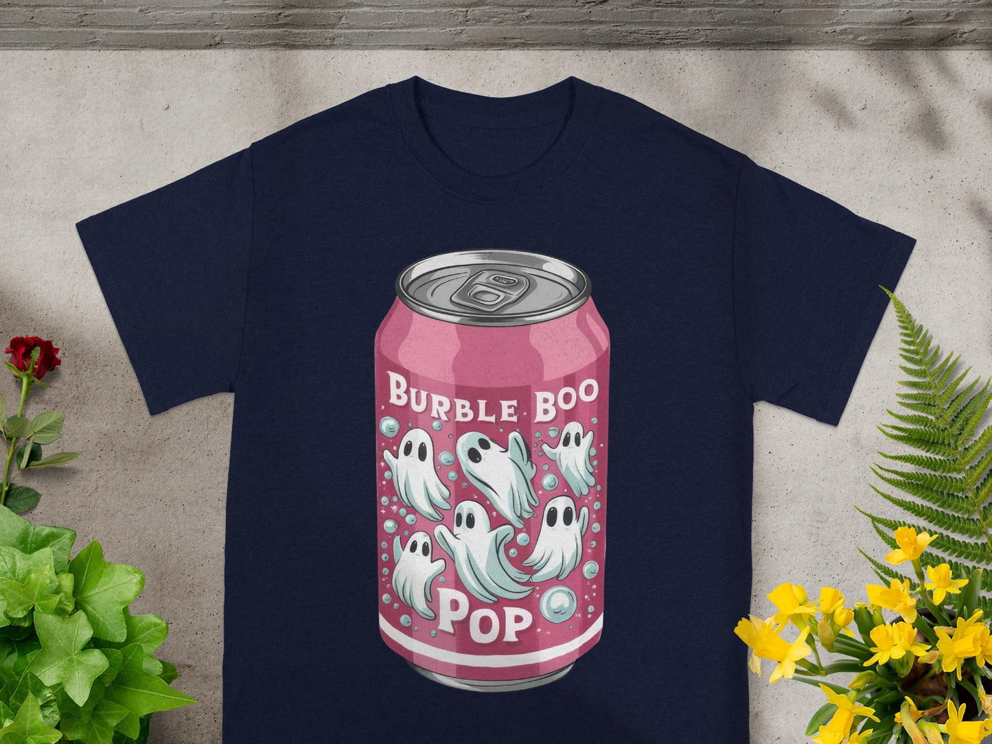 Burble Boo Pop Graphic Ghost Can Design Shirt