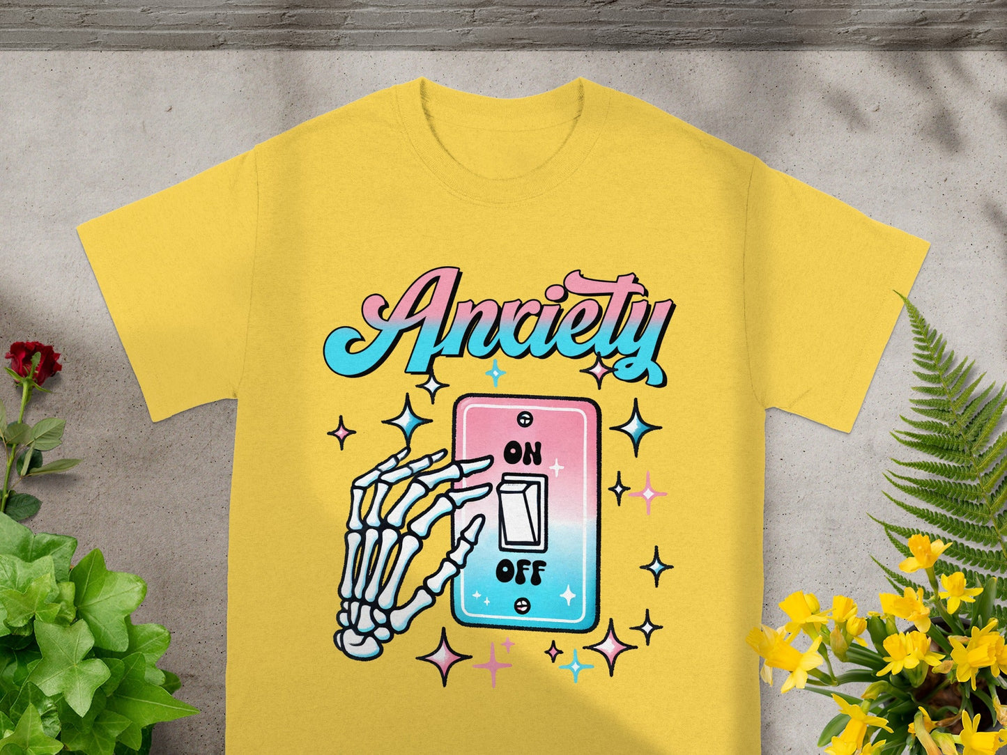 Anxiety On Off Switch Funny Graphic T-shirt