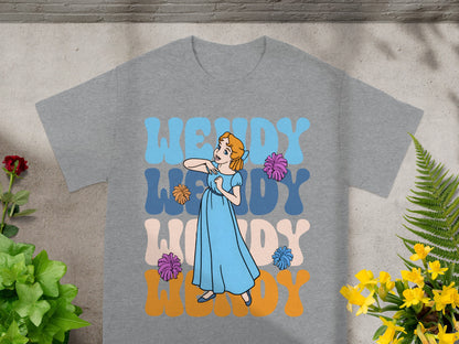 Wendy with colorful text and floral accents.