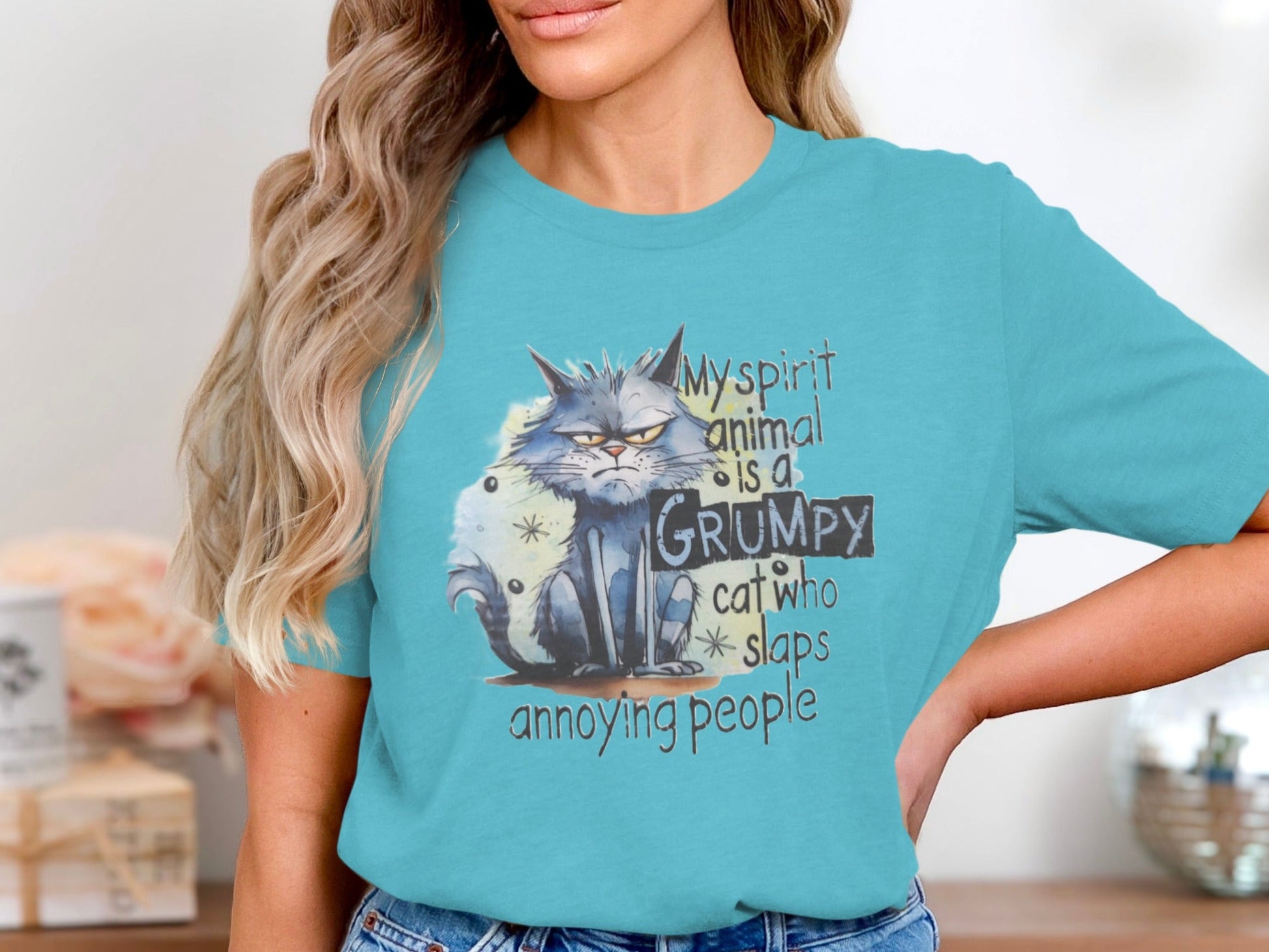 My Spirit Animal Is A Grumpy Cat Funny T-shirt