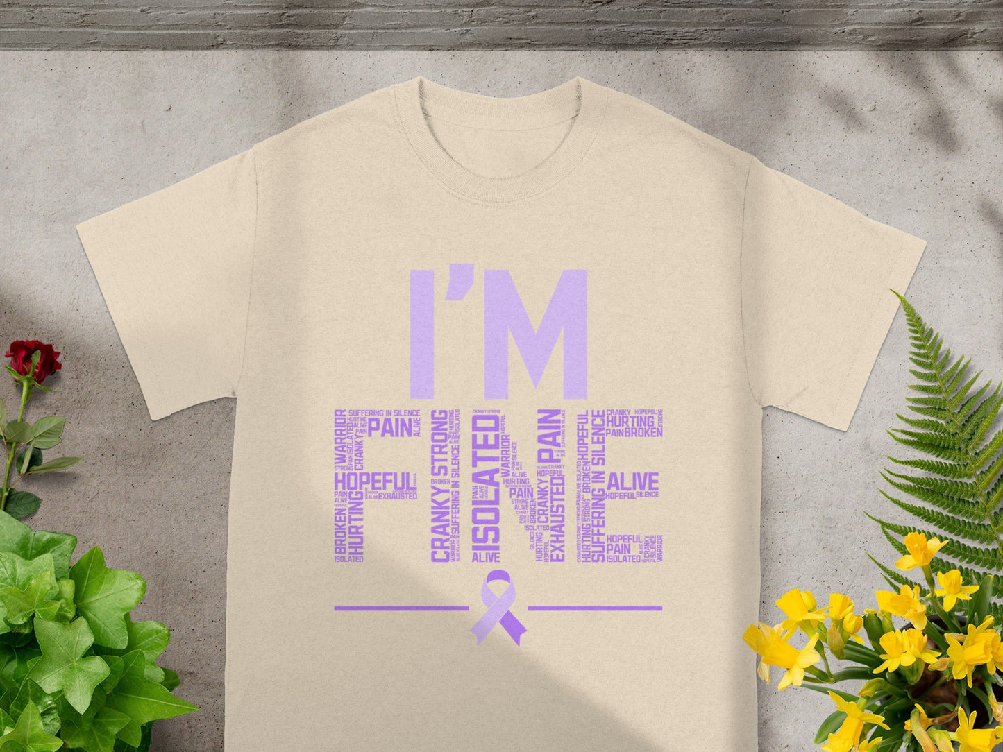 I'M FIGHTER Cancer Awareness Word Cloud T-Shirt
