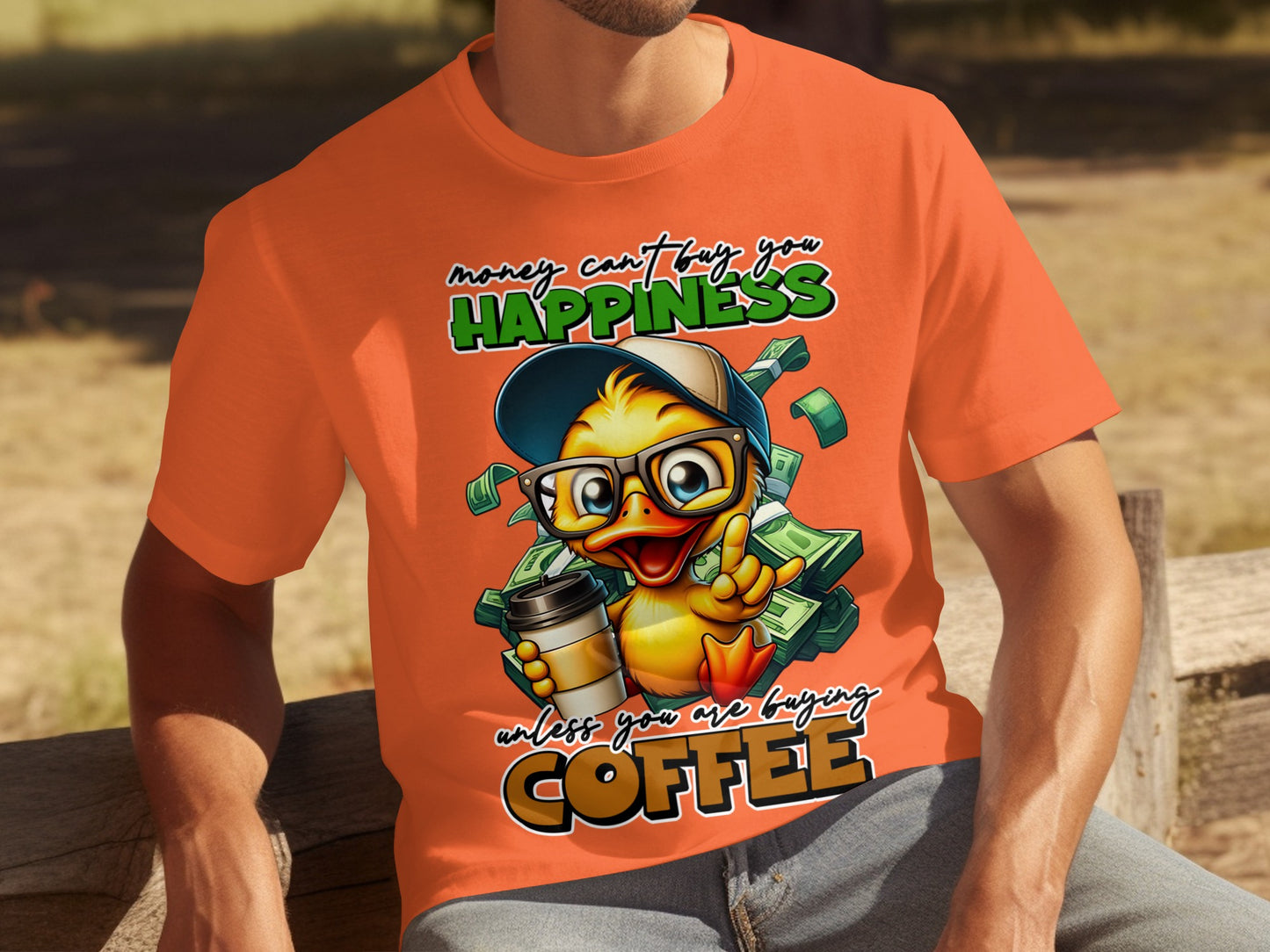 Happiness Money Can't Buy Coffee Duck T-shirt