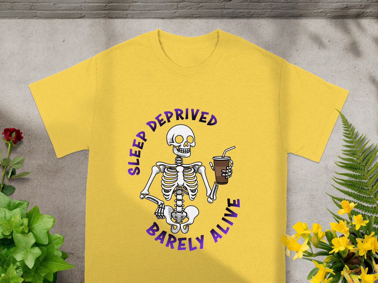 Sleep Deprived Barely Alive Skeleton T-shirt