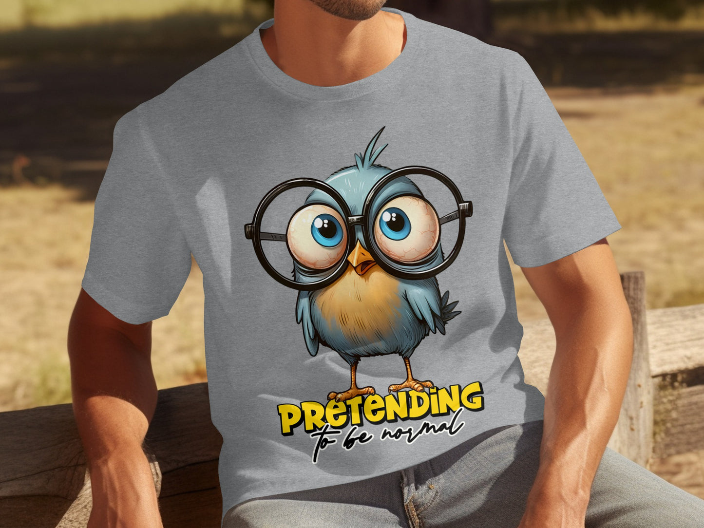 Blue Bird Pretending To Be Normal Graphic T-shirt