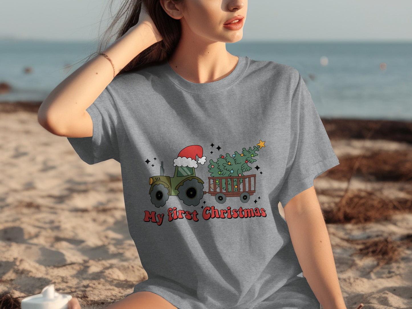 My First Christmas Tractor Christmas Tree Shirt
