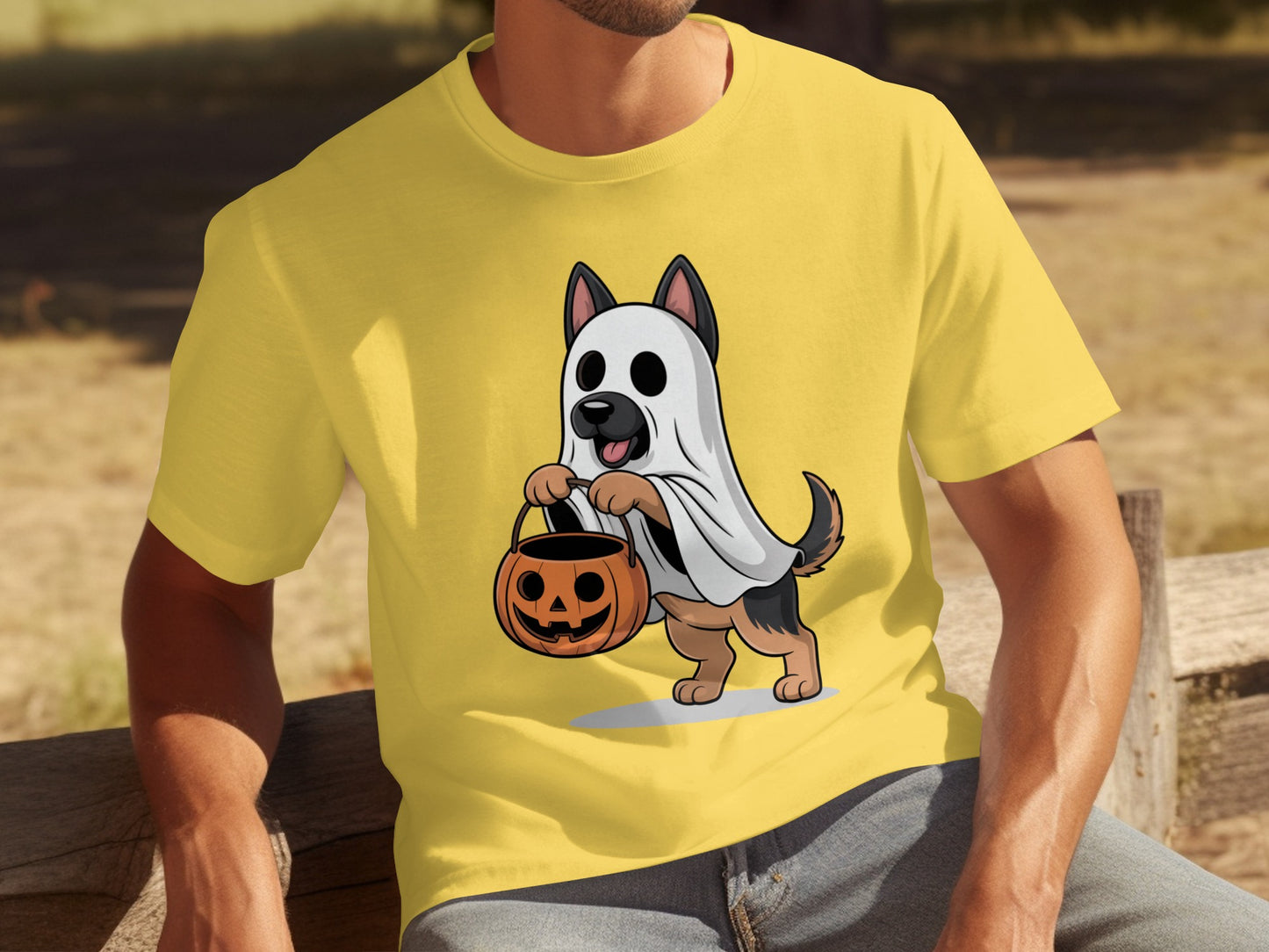 Adorable Halloween Dog in Ghost Costume T-shirt