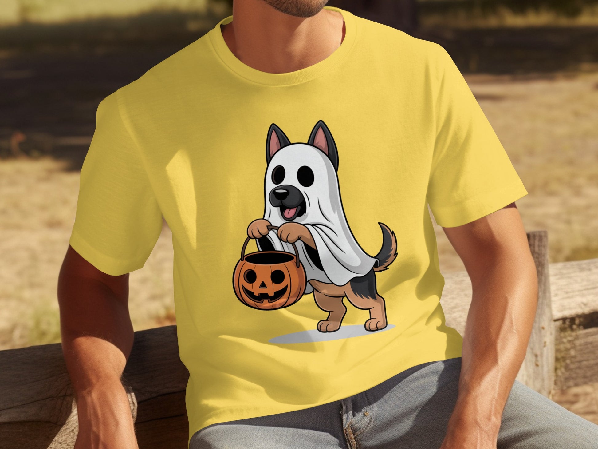Adorable Halloween Dog in Ghost Costume T-shirt