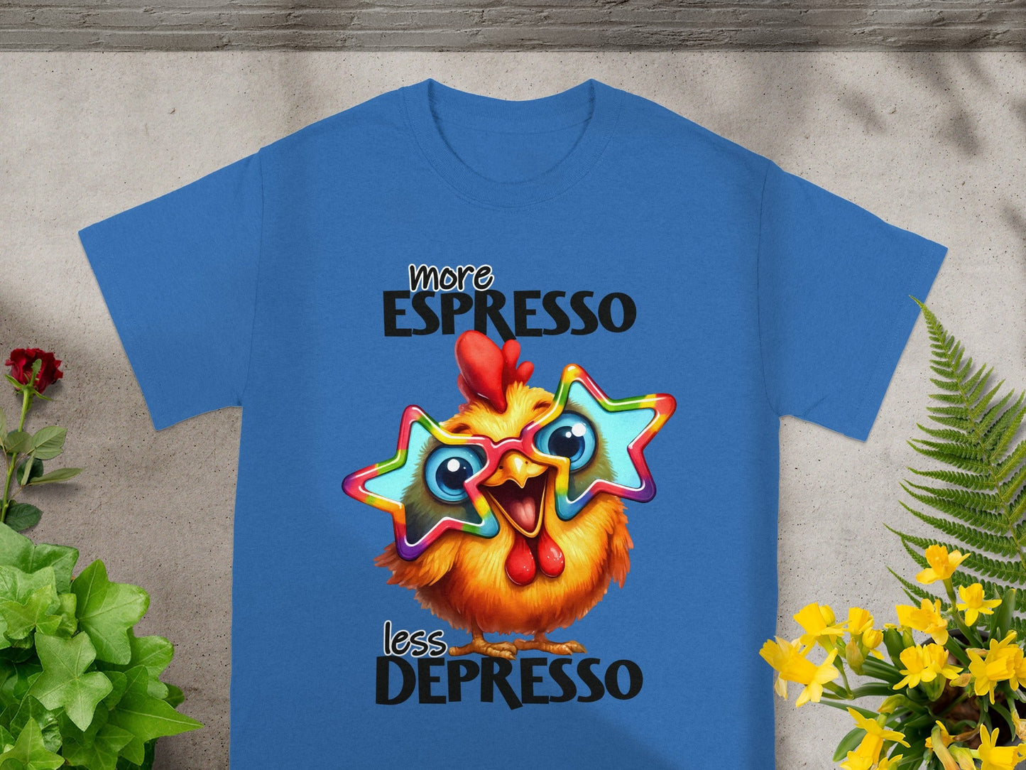 More Espresso Less Depresso Stars Chicken T-Shirt