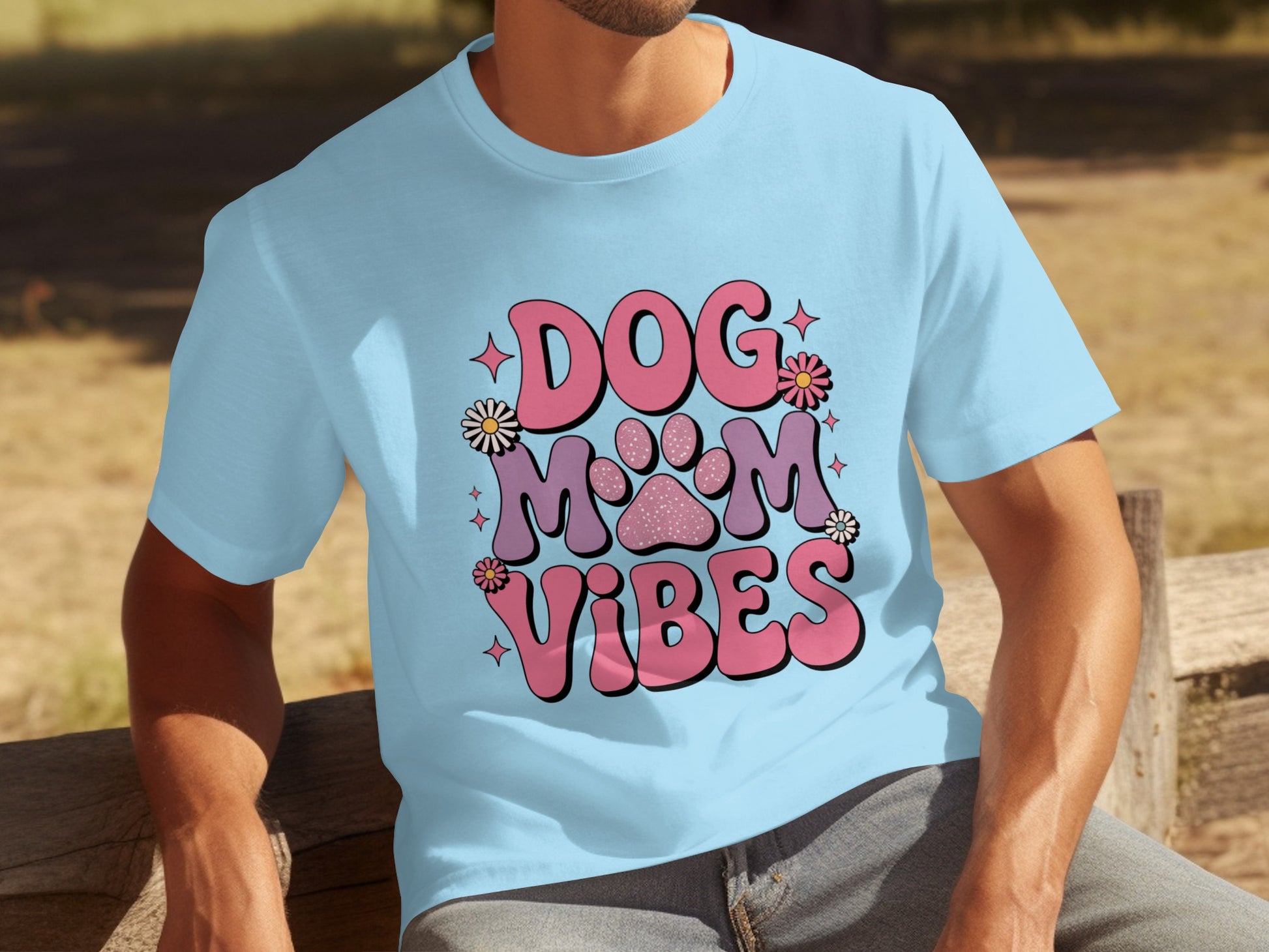 Dog Mom Vibes T-Shirt for Dog Lovers Gift Item