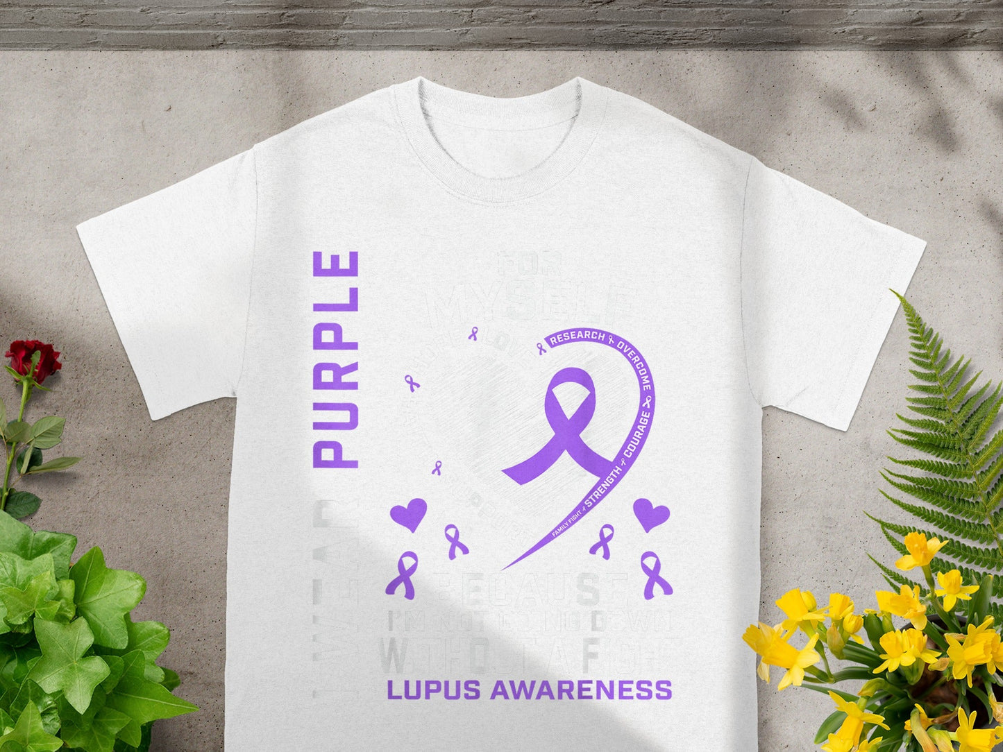 Purple Lupus Awareness Graphic T-shirt for Support