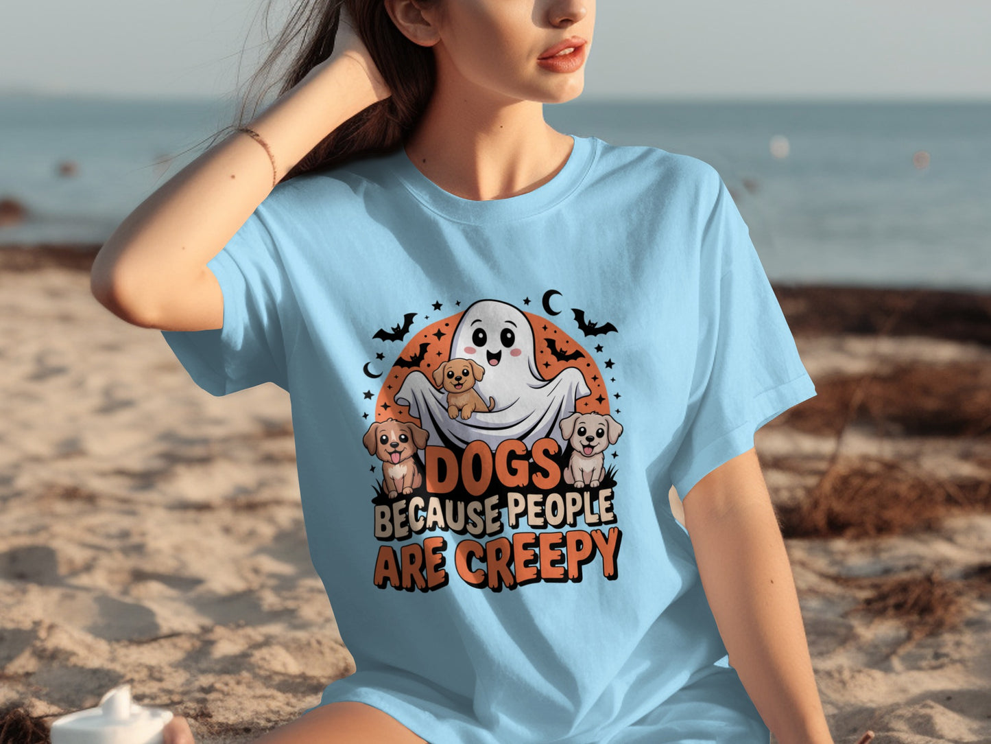 Dogs Because People Are Creepy Ghost T-Shirt