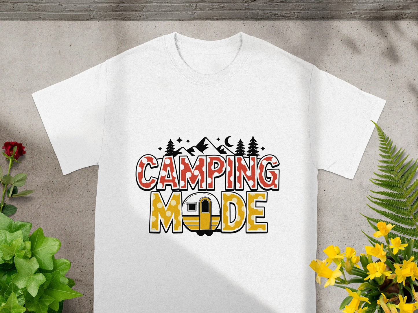 Camping Mode Graphic Tee Perfect for Outdoor Enthusiasts