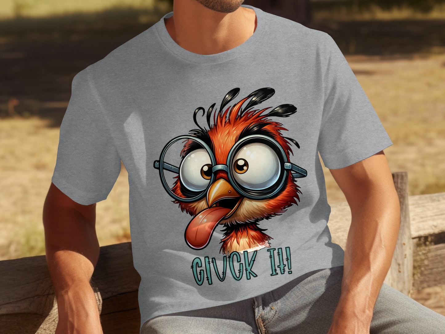 Gruck It Funny Crazy Bird with Glasses T-shirt