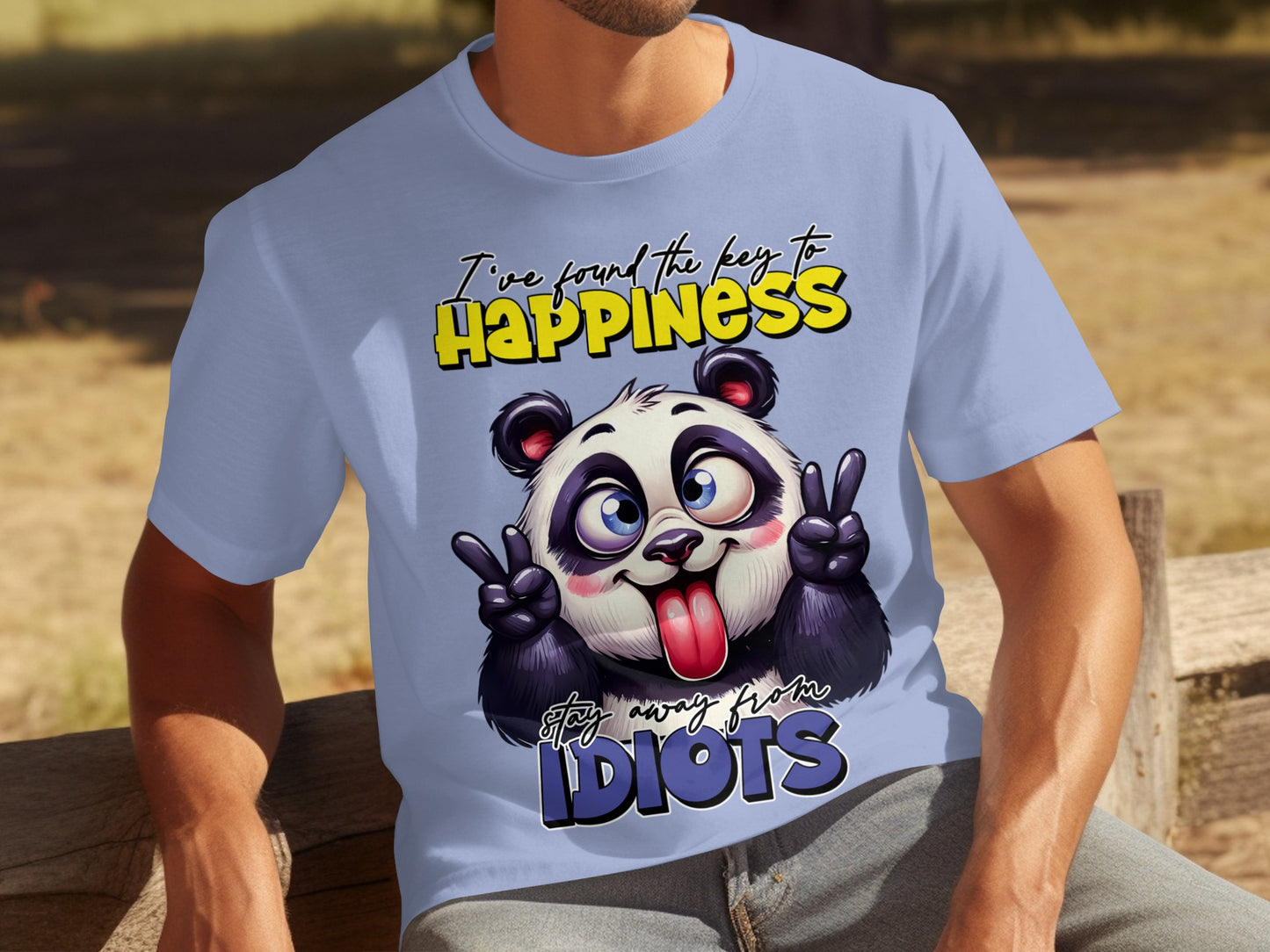 Funny Panda Happiness Stay Away From Idiots T-shirt