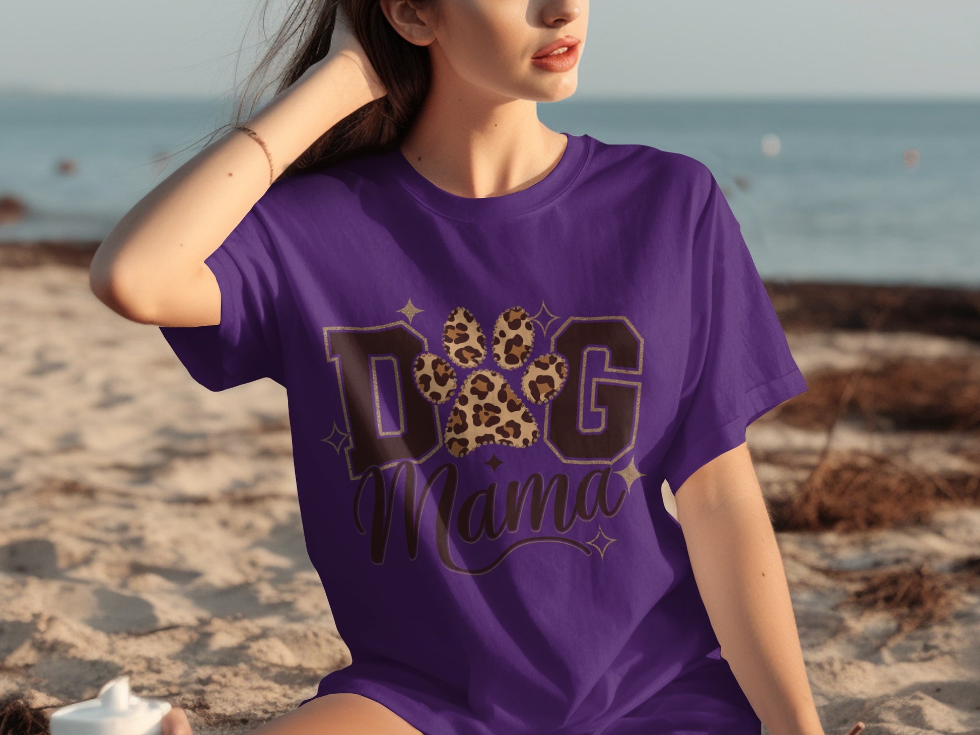 Dog Mama Purple Graphic T-shirt