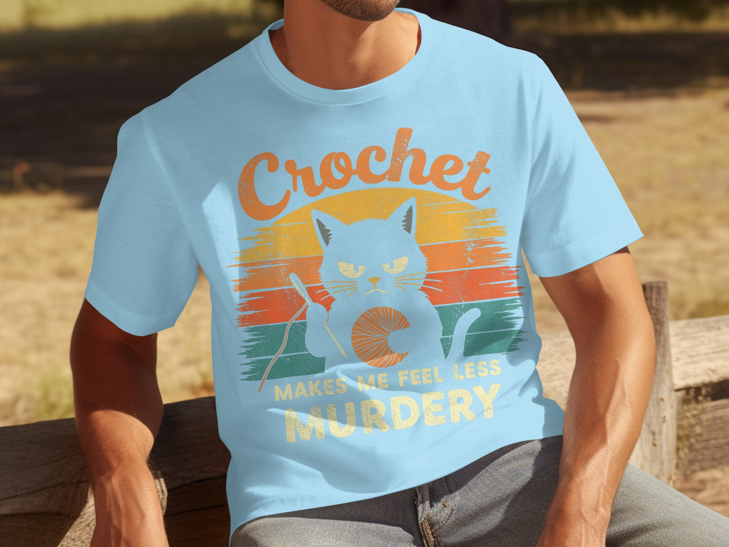 Crochet Makes Me Feel Less Murdery T-shirt