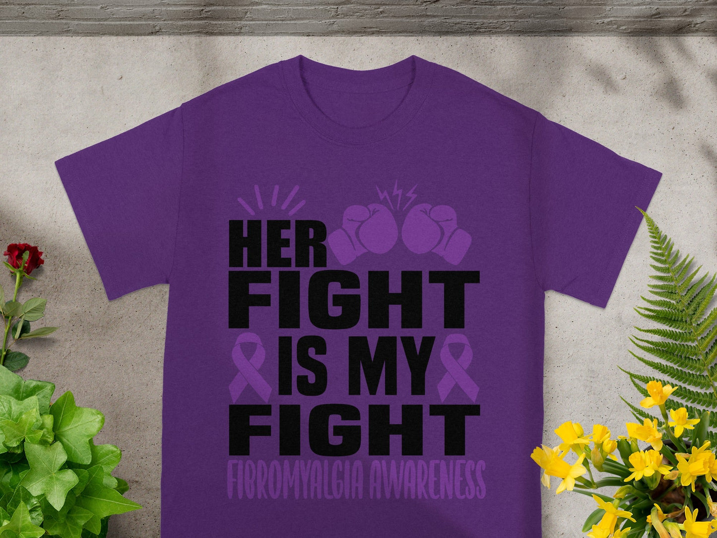 Her Fight Is My Fight Fibromyalgia Awareness Shirt