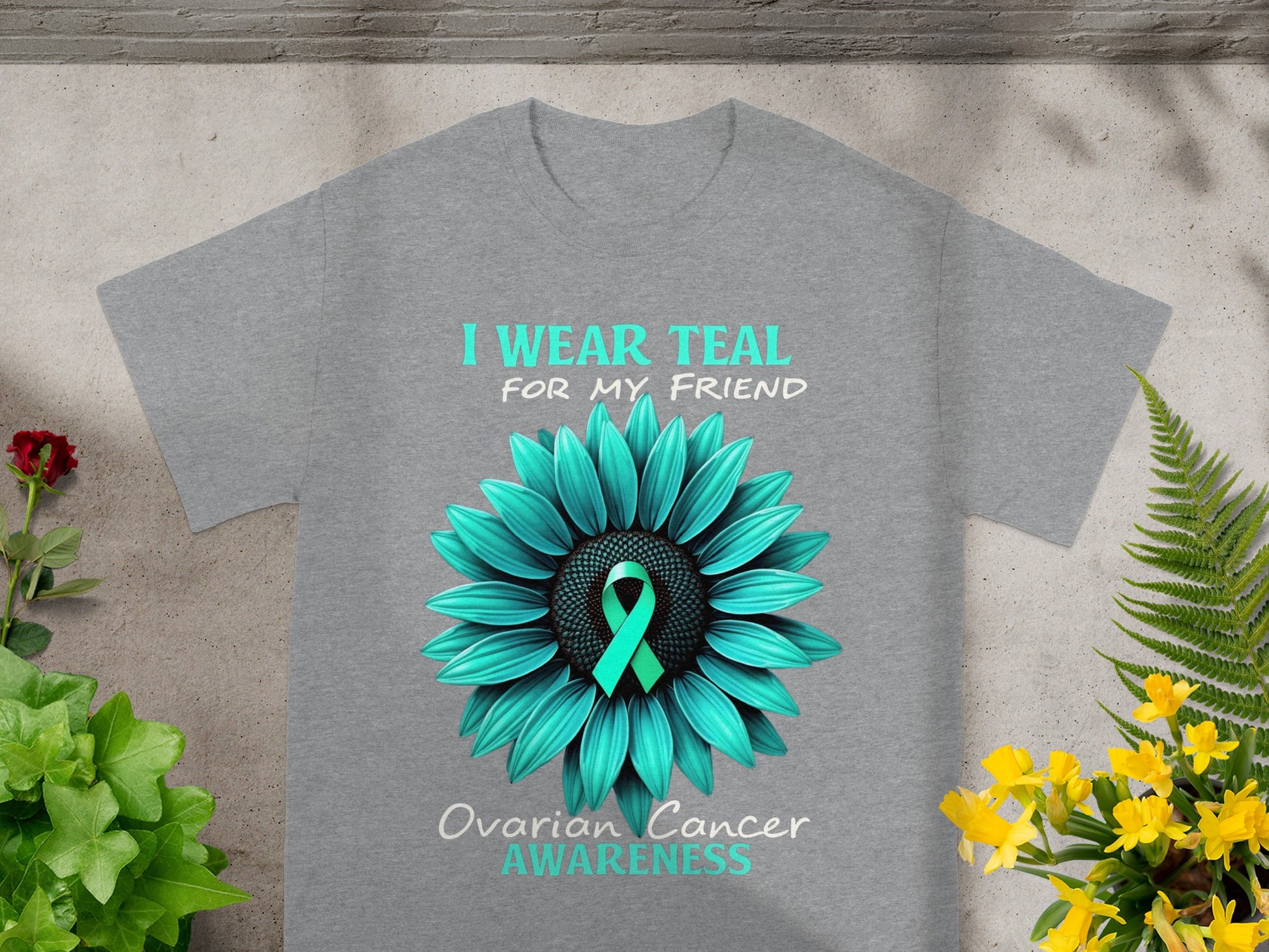 I Wear Teal For My Friend Ovarian Cancer Awareness shirt