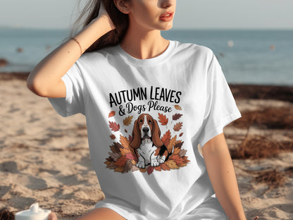 Autumn Leaves and Dogs Please Graphic Tee Product