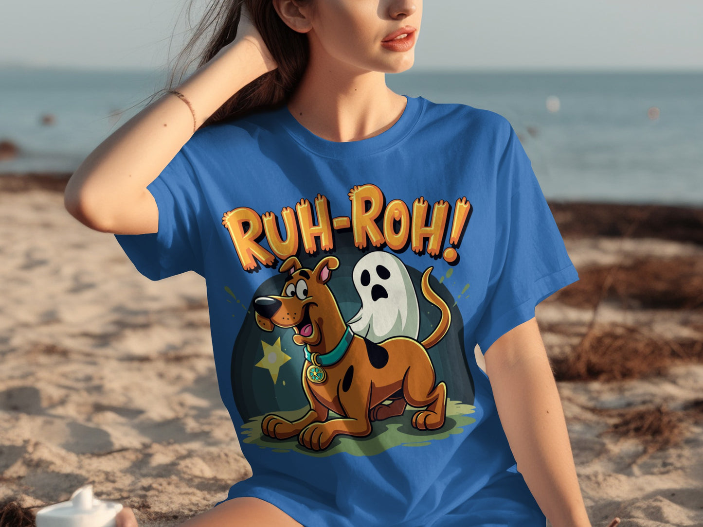 Scooby-Doo Ruh-Roh Ghost Design T-Shirt