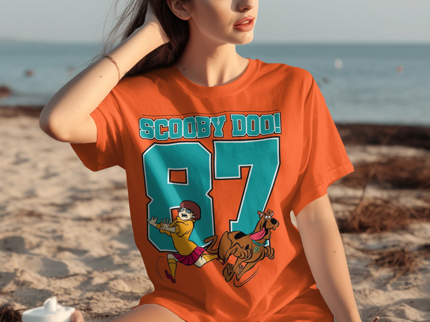 Scooby Doo 87 Graphic Print Orange T-Shirt