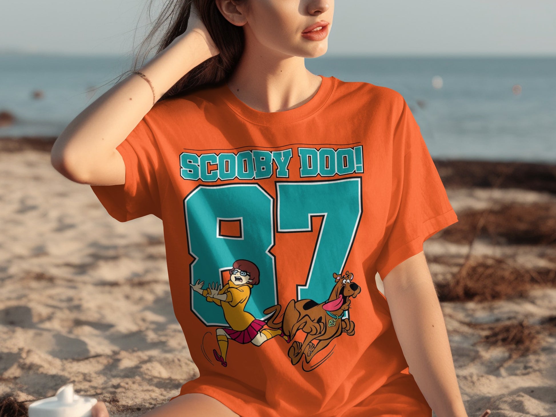 Scooby Doo 87 Graphic Print Orange T-Shirt