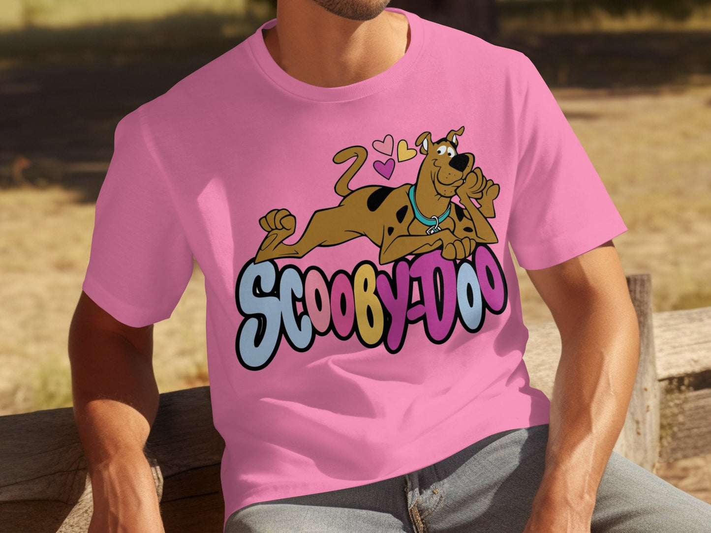 Pink Scooby-Doo Graphic T-shirt with Hearts Design