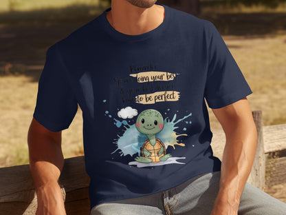 Turtle Graphic Shirt with Motivational Quote