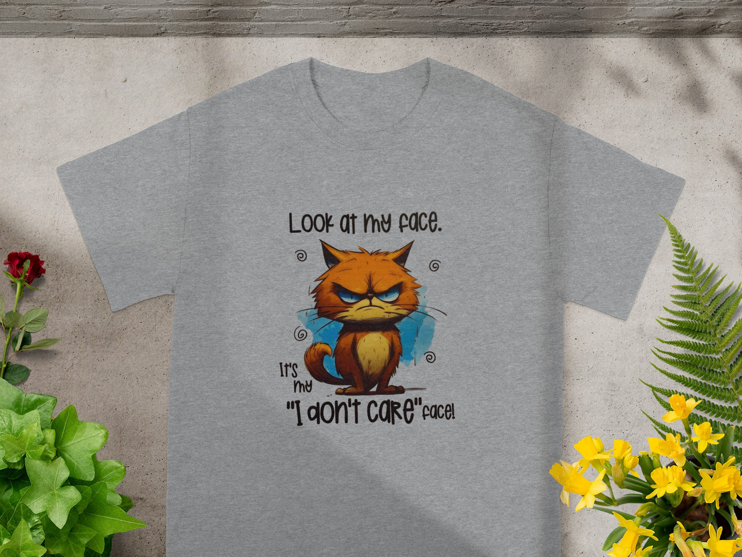 Look at My Face It's My I Don't Care Cat T-Shirt