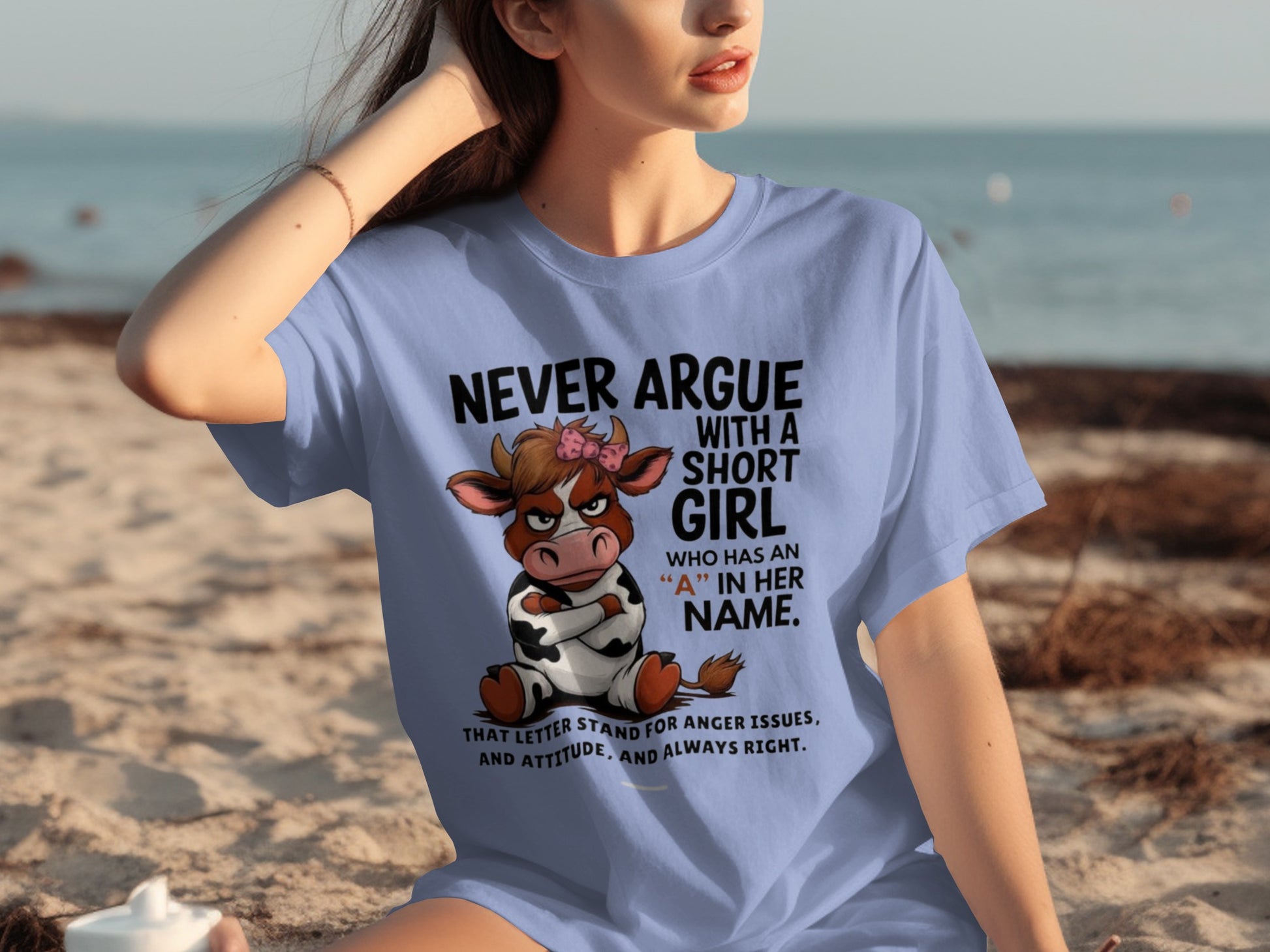 Never Argue with a Short Girl Funny T-shirt