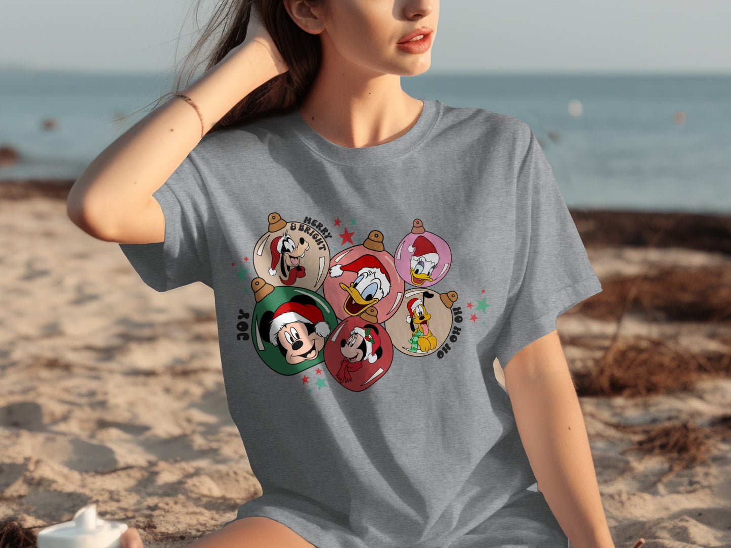 Festive Disney Characters Holiday T-Shirt Christmas Design