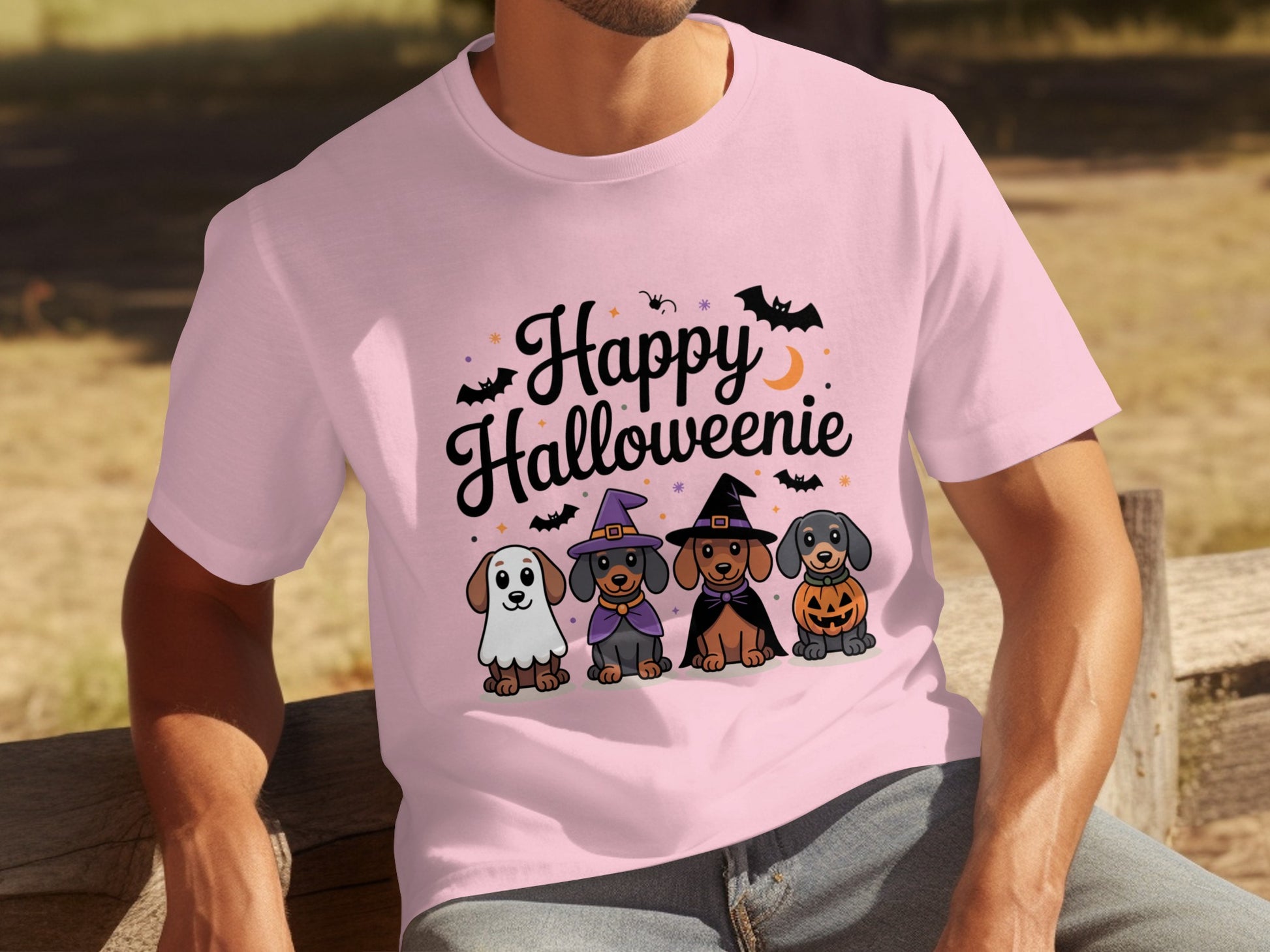 Happy Halloweenie Dachshund Dogs T-Shirt for Halloween