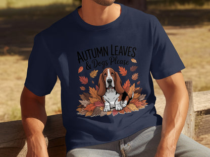 Autumn Leaves and Dogs Please Graphic T-Shirt