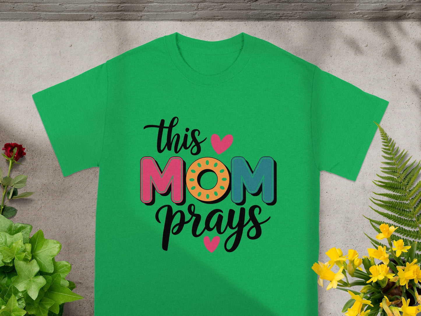 This Mom Prays Colorful Graphic T-Shirt