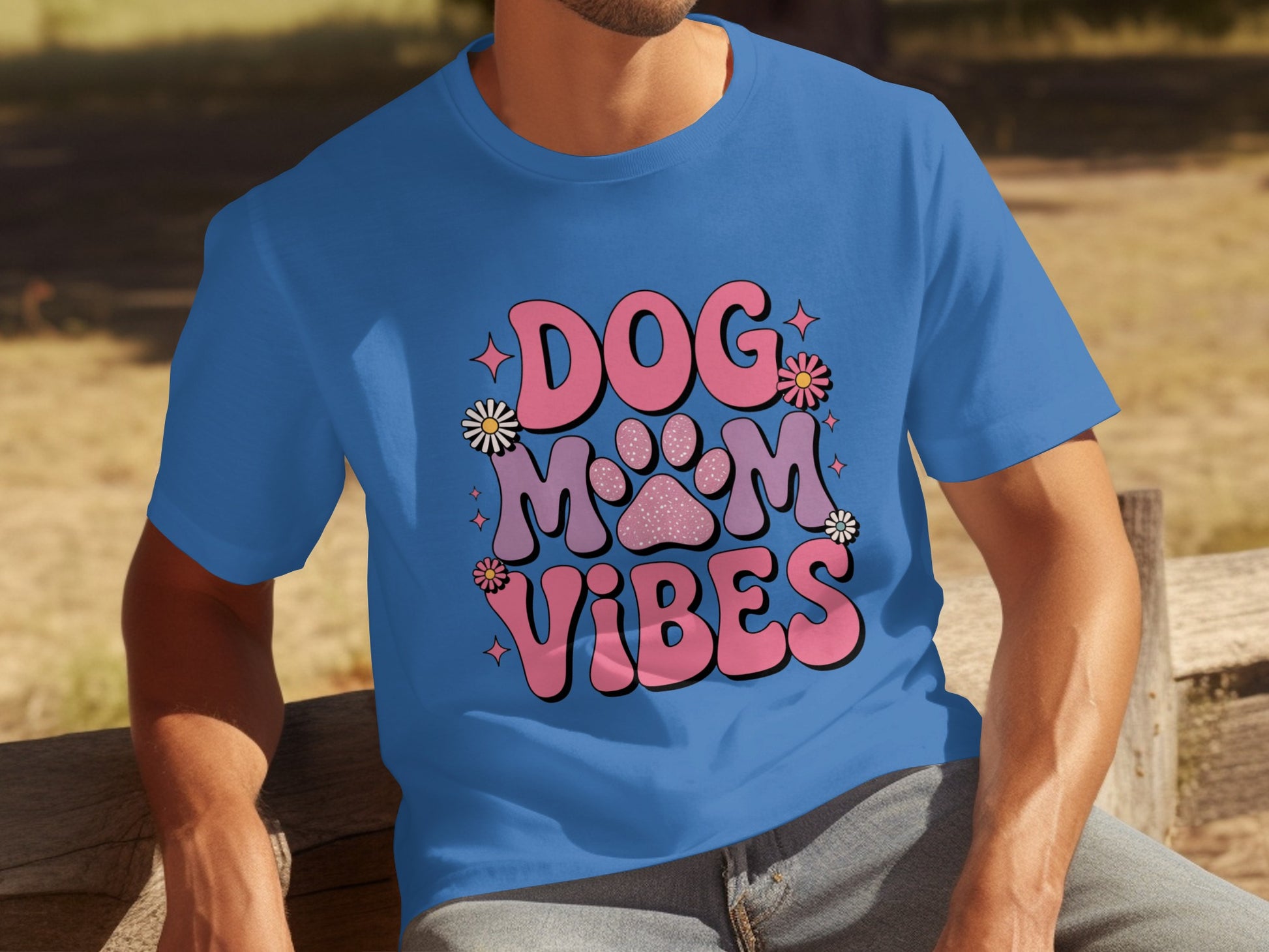 Dog Mom Vibes Graphic T-Shirt for Pet Lovers