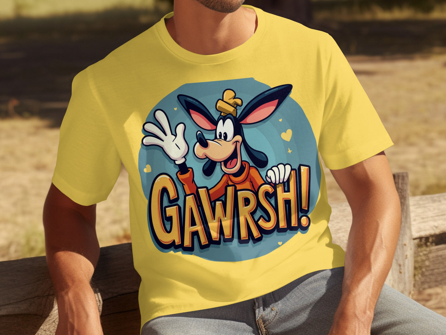 Cartoon Character Shirt with Funny Gawrsh! Design Tee