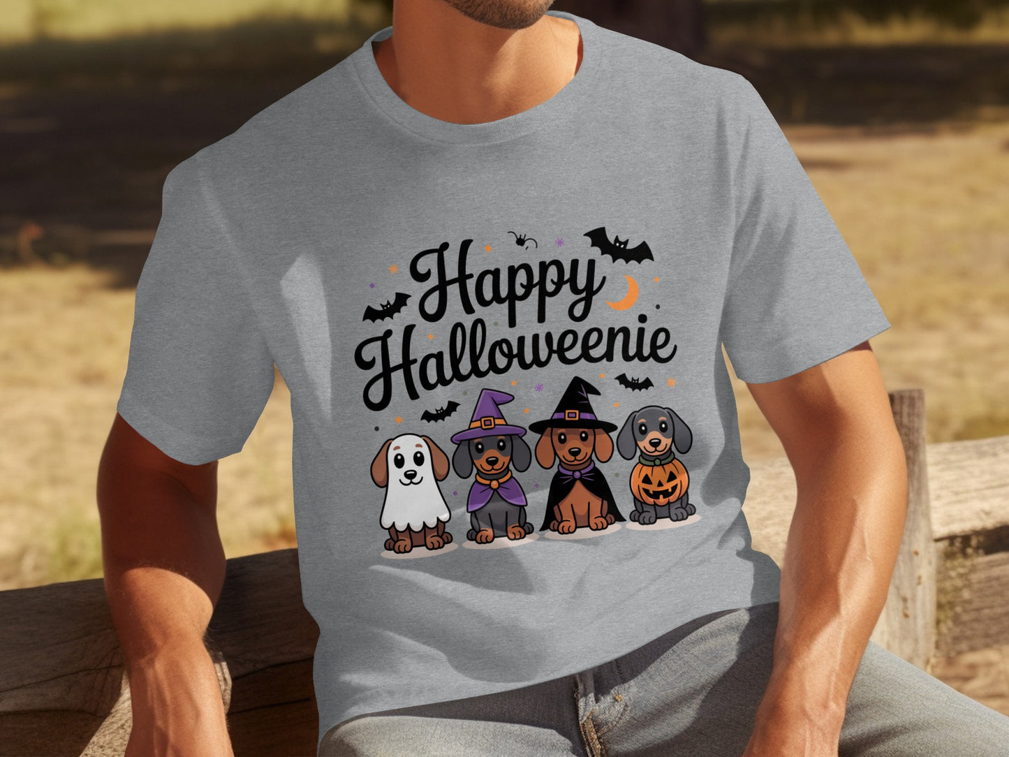 Happy Halloweenie Cute Dachshund Halloween T-Shirt