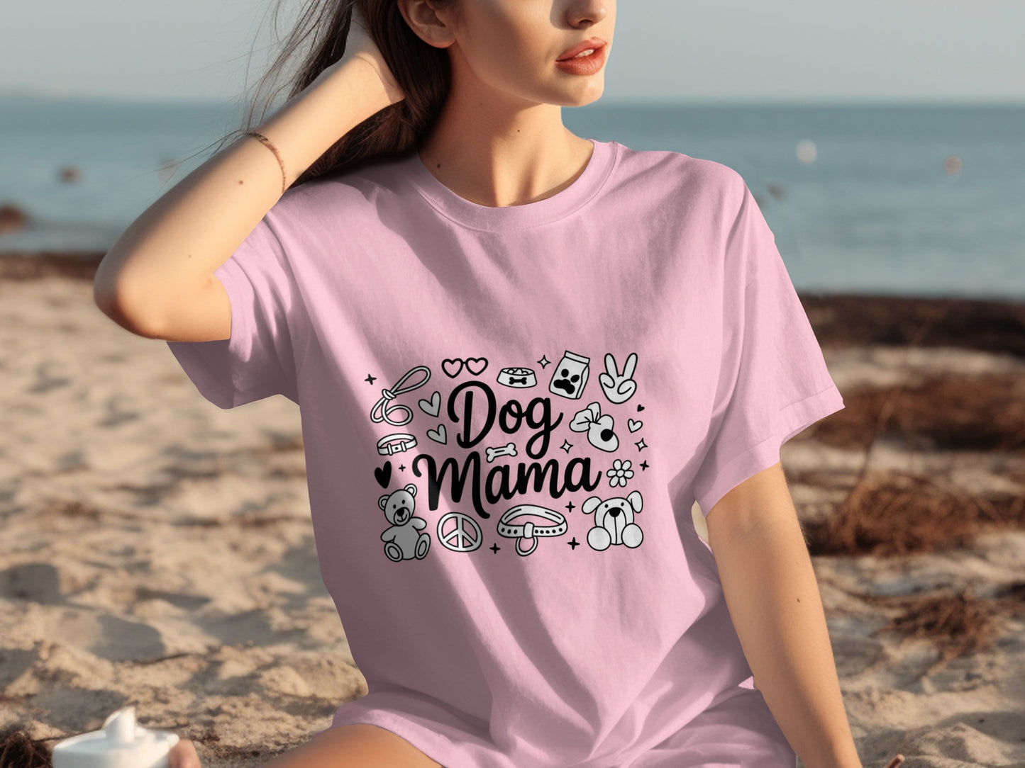 Dog Mama Cute Graphic Design T-Shirt for Pet Lovers