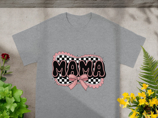 Artistic Mama Graphic Shirt with Checkered Background