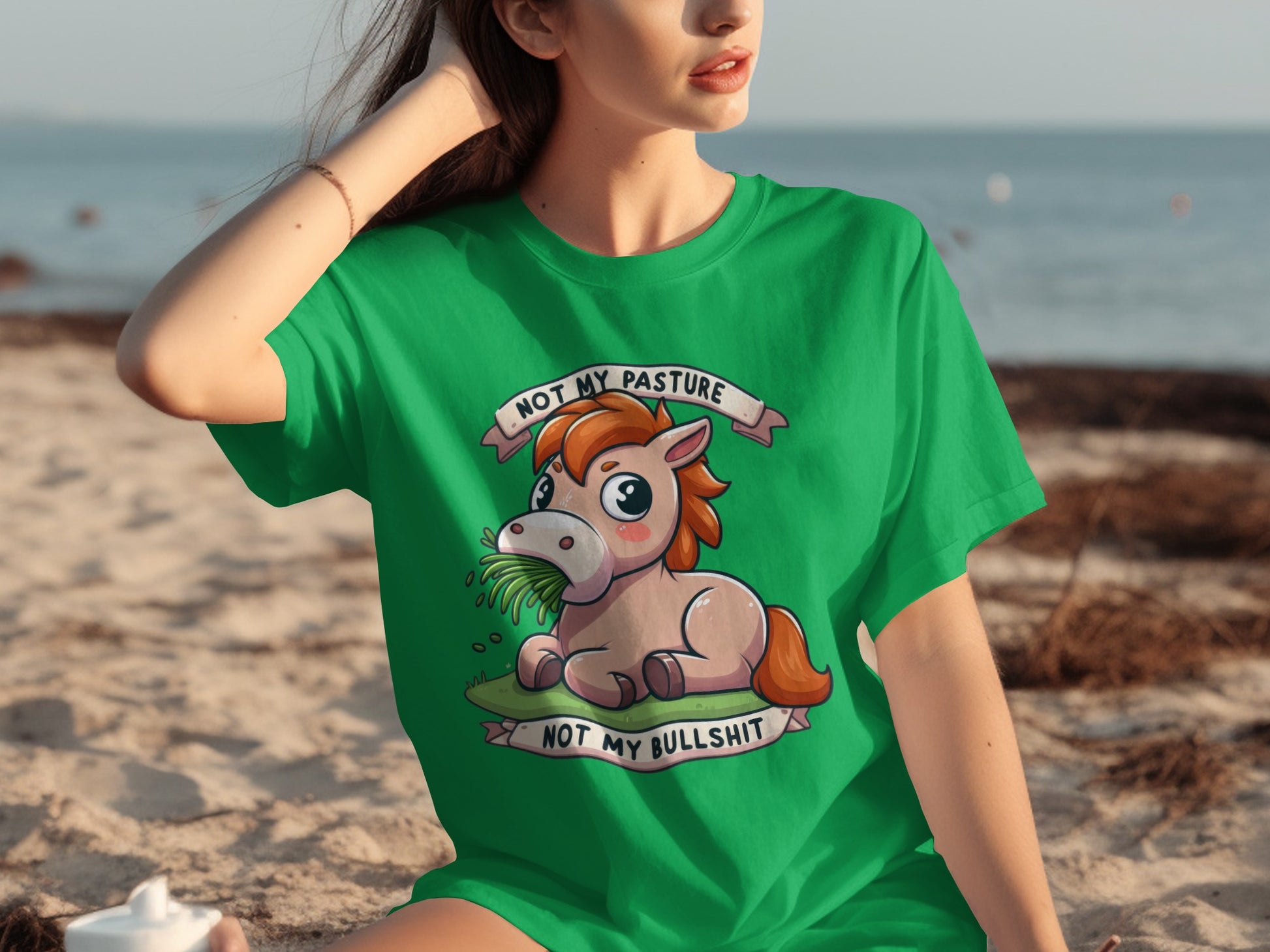 Not My Pasture Not My Bullshit Funny Horse T-shirt