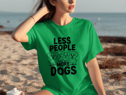 Less People More Dogs Printed T-shirt